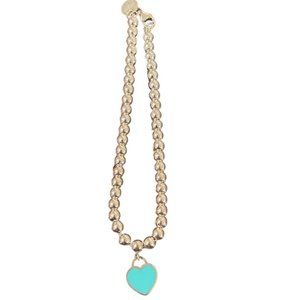 Tiffany & Co Bead Bracelet with Blue Heart